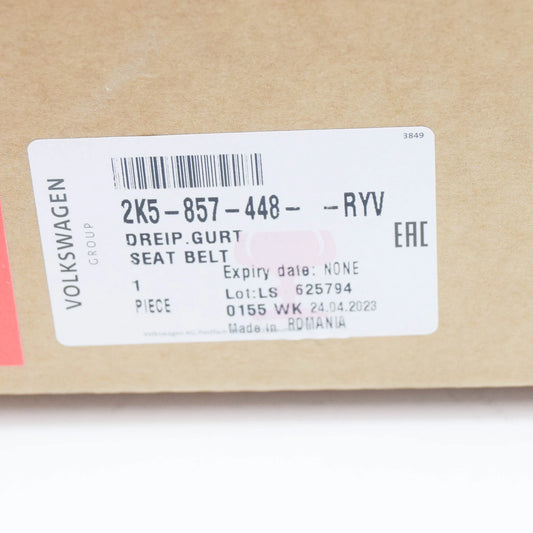 NEW VW CADDY IV SA MK6 RIGHT THREE-POINT SEAT SEATBELT 2K5857448ARYV ORIGINAL