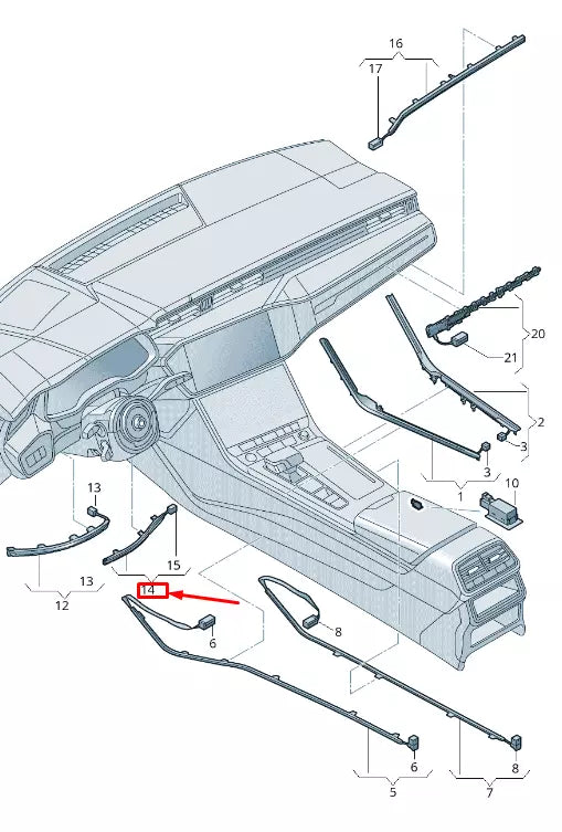 NEW AUDI A6 C8 CENTRE DASHBOARD AMBIENT LIGHT RHD 4K2947251 ORIGINAL