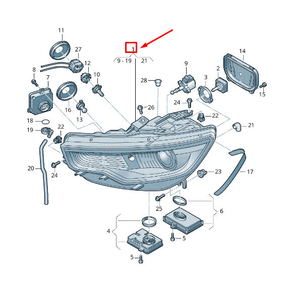 new audi a6 avant c7 front right headlight rhd 4g0941044j original