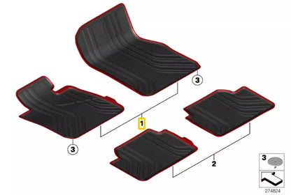 NEW BMW 1 SERIES F20 FLOOR MATS SET SPORT ALL WEATHER SPORTLINE 2219794