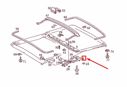NEW MB E W124 SLIDING ROOF TRANSPORT BRIDGE LEFT ANGLE A1247800512 ORIGINAL