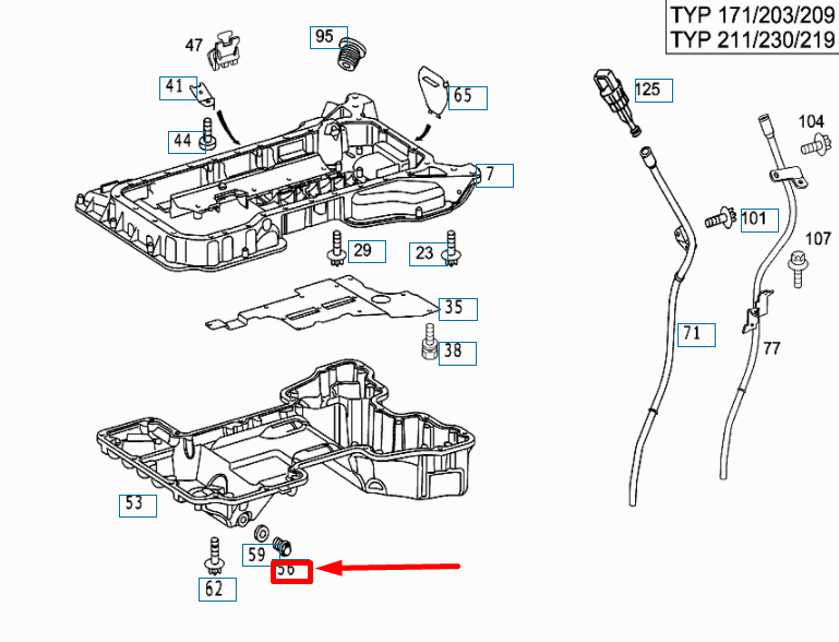 new mercedes-benz e w211 oil drain screw a0009905317 original