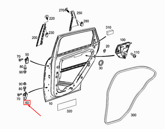 new mercedes-benz b w246 rear right bottom door hinge a2467300437 original