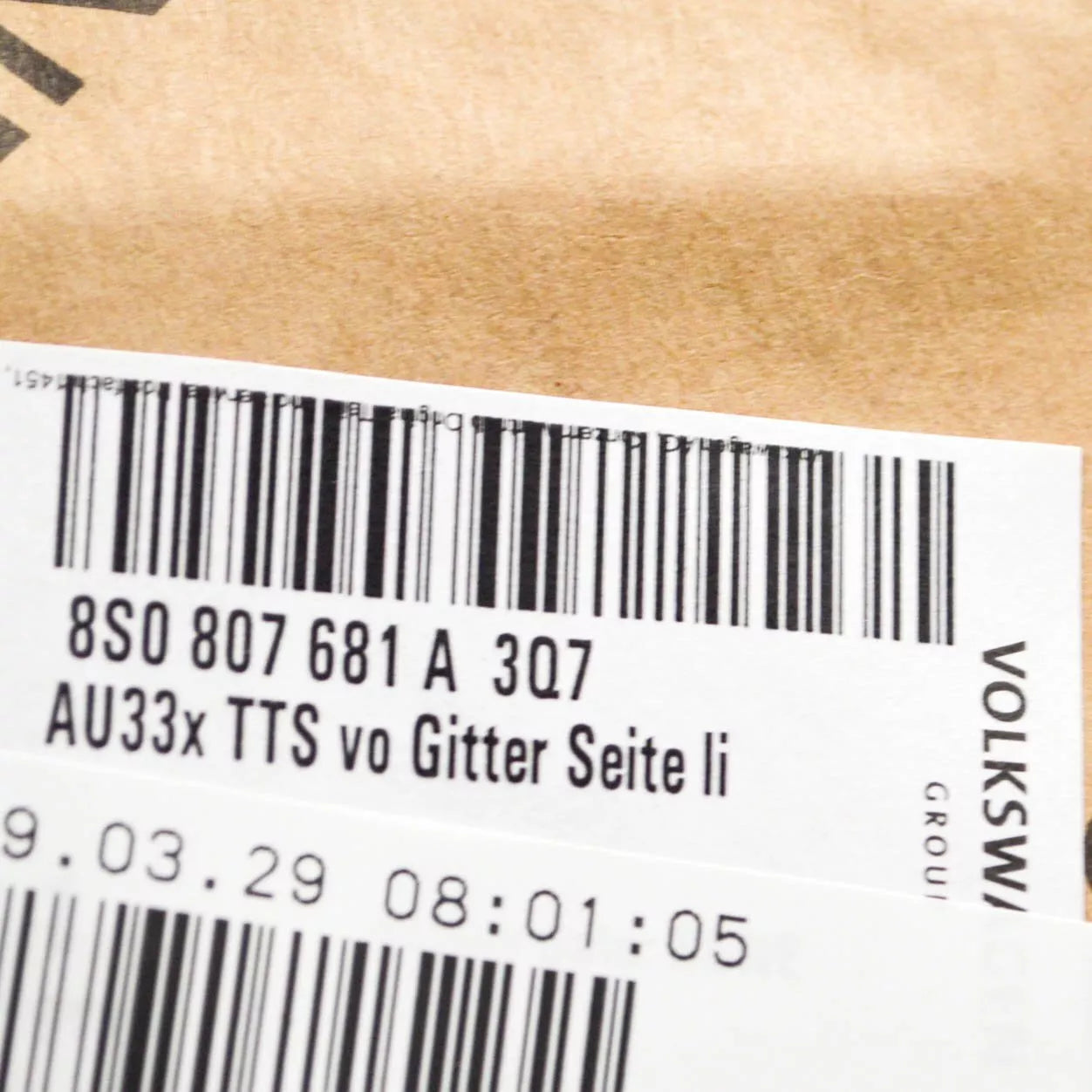 NEW AUDI TT FV FRONT BUMPER LEFT GRILLE 8S0807681A3Q7 OEM