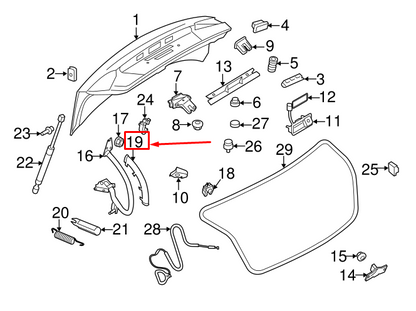 NEW AUDI A4 AVANT B8 REAR RIGHT TRUNK HINGE GUIDE 8K5971822AB01C ORIGINAL