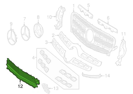 NEW MERCEDES BENZ GLA X156 FRONT BUMPER LOWER GRILLE A1568804100 ORIGINAL