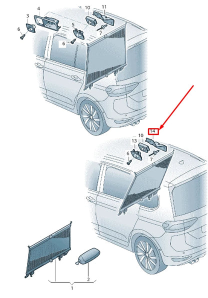 NEW VW TOURAN 5T REAR RIGHT NET PARTITION HOLDER 5TA861822E