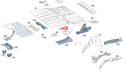 new mercedes-benz gle w167 over right rear axle bracket a1676105801 original