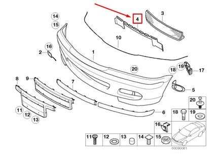 NEW BMW 3 E46 FRONT BUMPER ADAPTER M 51117893324 7893324 ORIGINAL
