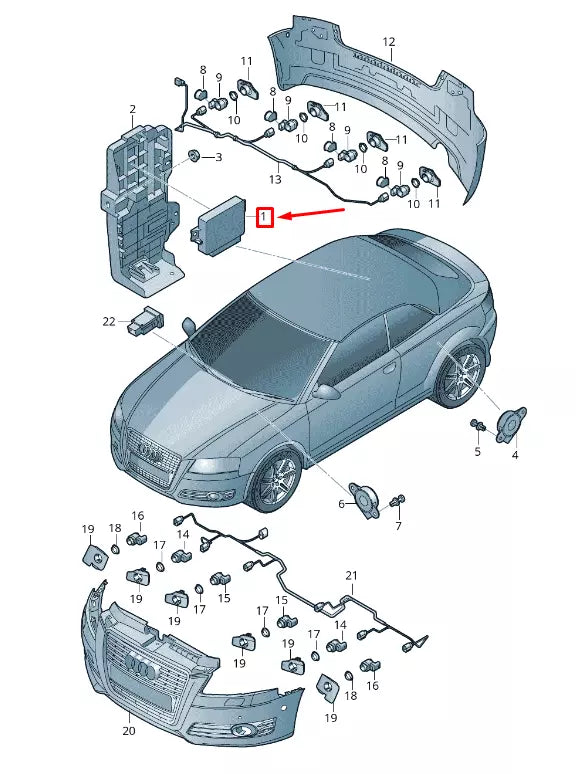 NEW AUDI A3 SPORTBACK 8P PARKING AID CONTROL UNIT 8P0919475P ORIGINAL