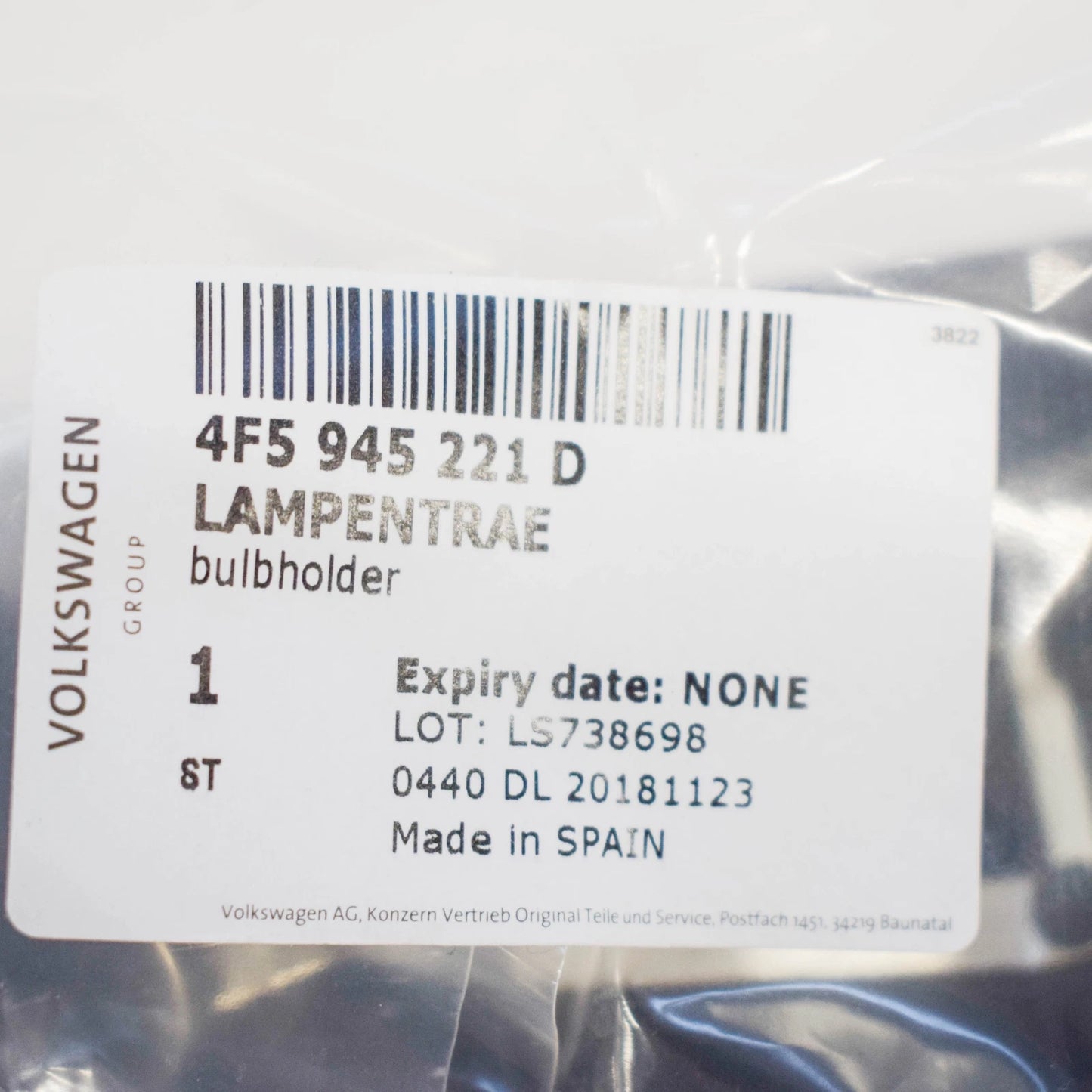 NEW AUDI A6 REAR LEFT TAILLIGHT BULB SOCKET 4F5945221D