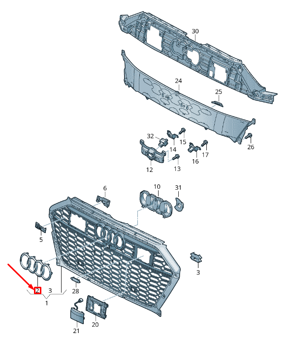 NEW AUDI RS7 SPORTBACK 4K8 FRONT GRILLE BADGE 4K8853605T94 ORIGINAL