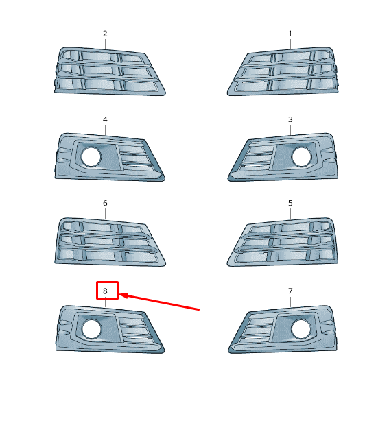 new audi tt fv front right air guide grille 8w0807682sru6 8w0807682s ru6