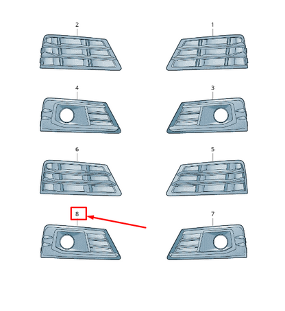 new audi tt fv front right air guide grille 8w0807682sru6 8w0807682s ru6