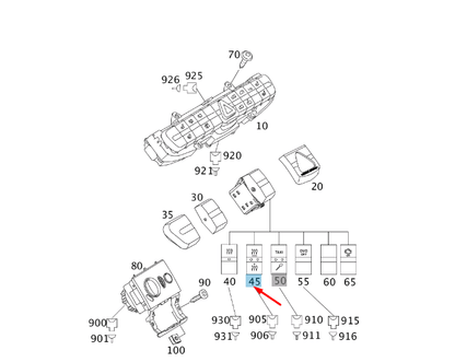 NEW MERCEDES-BENZ VITO W639 INDEPENDENT HEATING SWITCH A6395451907 ORIGINAL
