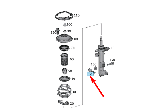 new mercedes-benz slk r172 front strut mounting bolt a0009909103 original