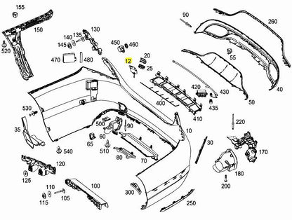 MERCEDES-BENZ C-CLASS W205 AVANTGARDE REAR BUMPER TOWING EYE CAP 15-19 NEW