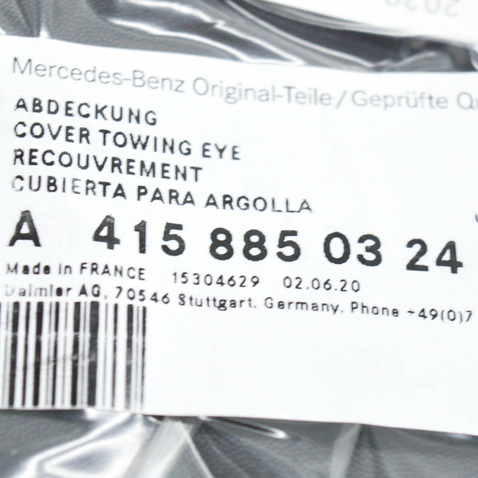 NEW MERCEDES-BENZ CITAN W415 FRONT BUMPER TOW EYE COVER A4158850324 ORIGINAL