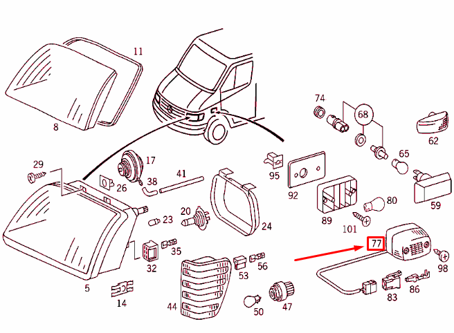NEW MERCEDES-BENZ SPRINTER 903 FRONT LEFT BLINKER LAMP A0018204921 ORIGINAL