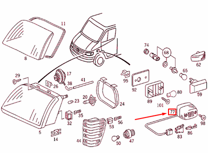 NEW MERCEDES-BENZ SPRINTER 903 FRONT LEFT BLINKER LAMP A0018204921 ORIGINAL