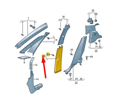 NEW VW ID.3 E11 LEFT SIDE B PILLAR LOWER TRIM 10A867291B4PK ORIGINAL