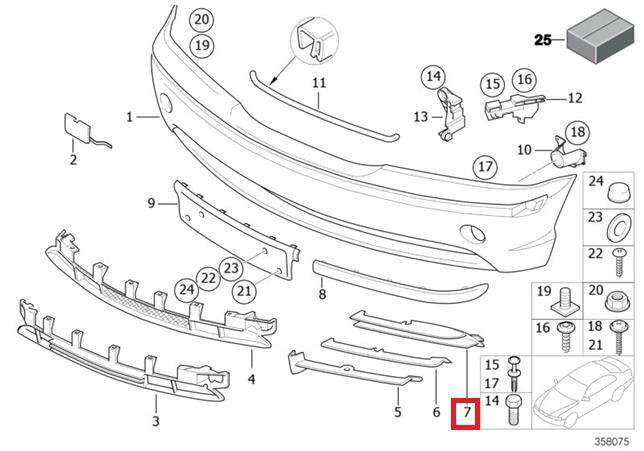new bmw 3 e46 left front bumper cover grille 51117032613 original