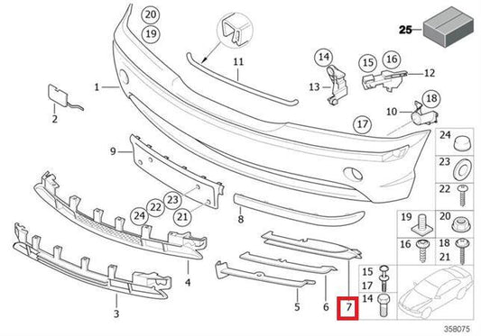 new bmw 3 e46 left front bumper cover grille 51117032613 original