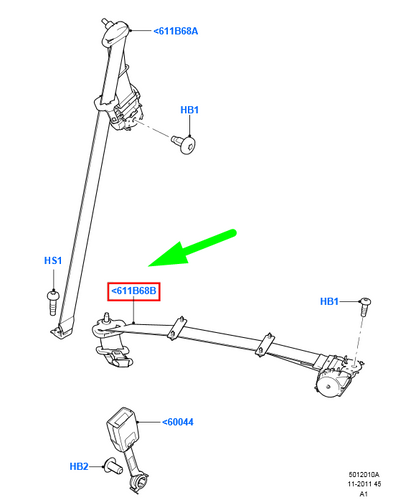 new ford galaxy mk2 rear 2nd row centre seat belt 1509737 original