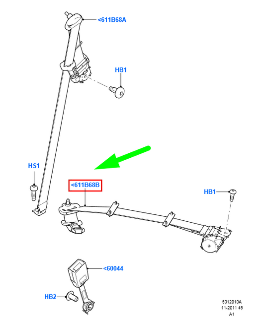 new ford galaxy mk2 rear 2nd row centre seat belt 1509737 original