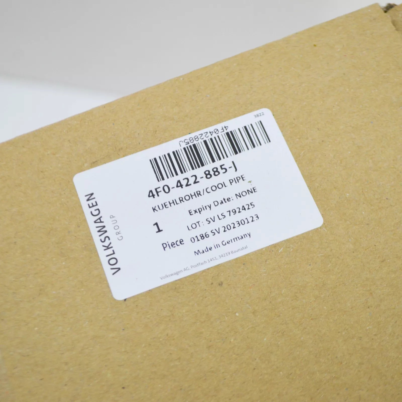 NEW AUDI A6 C6 POWER STEERING COOLING PIPE 4F0422885J ORIGINAL