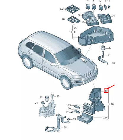 NEW VW TOUAREG 7P MK2 SLAVE START SOCKET BLACK COVER CAP 7P0937565A