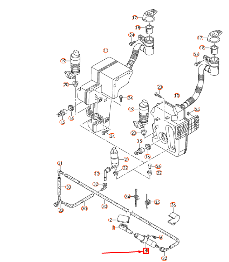 NEW VOLKSWAGEN GOLF MK6 FRONT HEADLIGHT WASHER LIFT CYLINDER 5K0955978B ORIGINAL