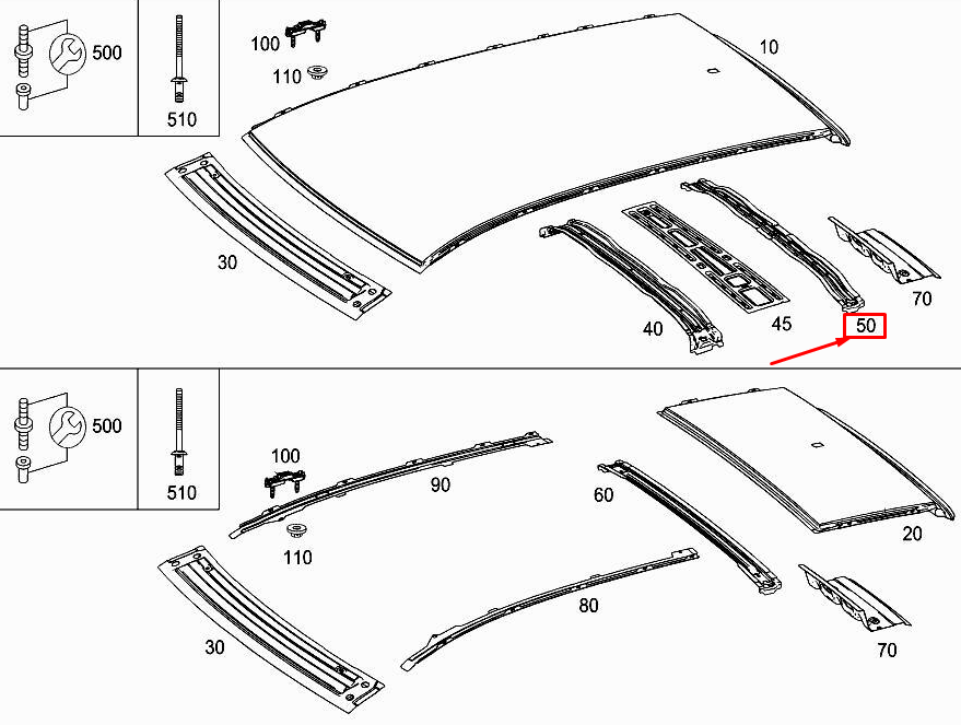 new mercedes-benz b w246 rear roof reinforcement a2466500200 original