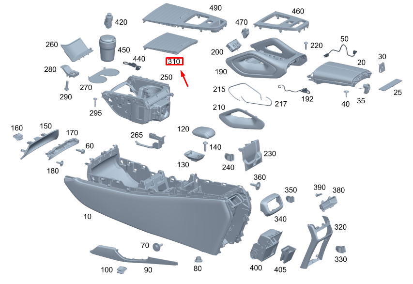 new mercedes-benz gle w167 center console roller blind a1678107201 original