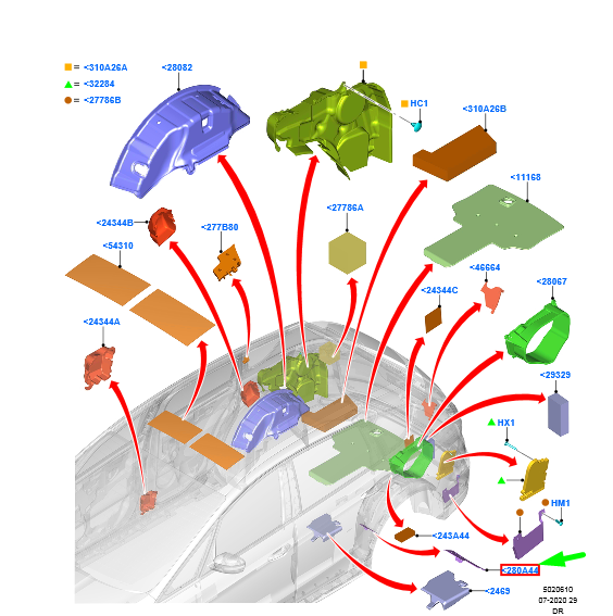 new ford galaxy mk3 rear right side insulator 2021211 original