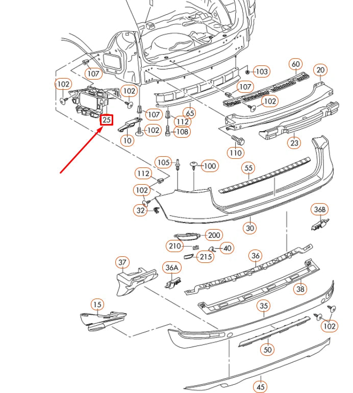 NEW VOLKSWAGEN TOUAREG 7P REAR LEFT BUMPER GUIDE PROFILE 7P6807375B ORIGINAL