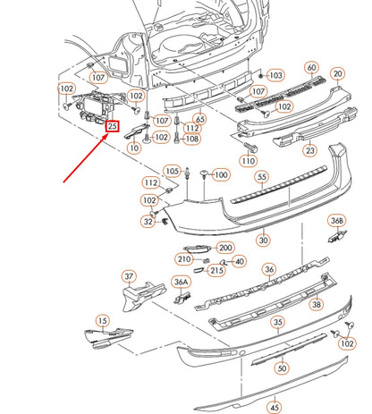 NEW VOLKSWAGEN TOUAREG 7P REAR LEFT BUMPER GUIDE PROFILE 7P6807375B ORIGINAL