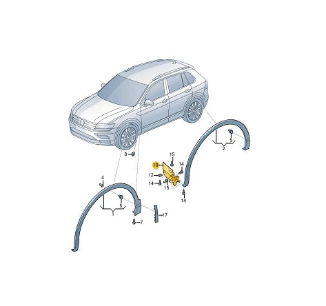 NEW VOLKSWAGEN TIGUAN AD1 FRONT LEFT WHEEL COVER 5NA854855C