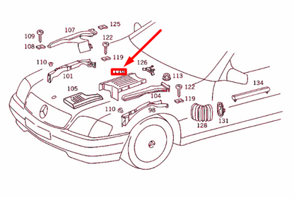 NEW MB SL R129 ABOVE CONTROL UNIT CABLE DUCT COVER A1298212538 ORIGINAL
