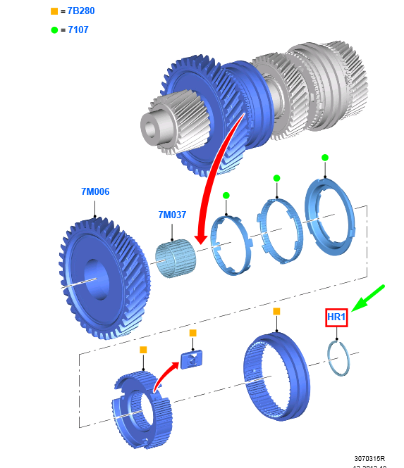 new ford focus mk4 c519 transmission output shaft ring 43mm 7195536 original
