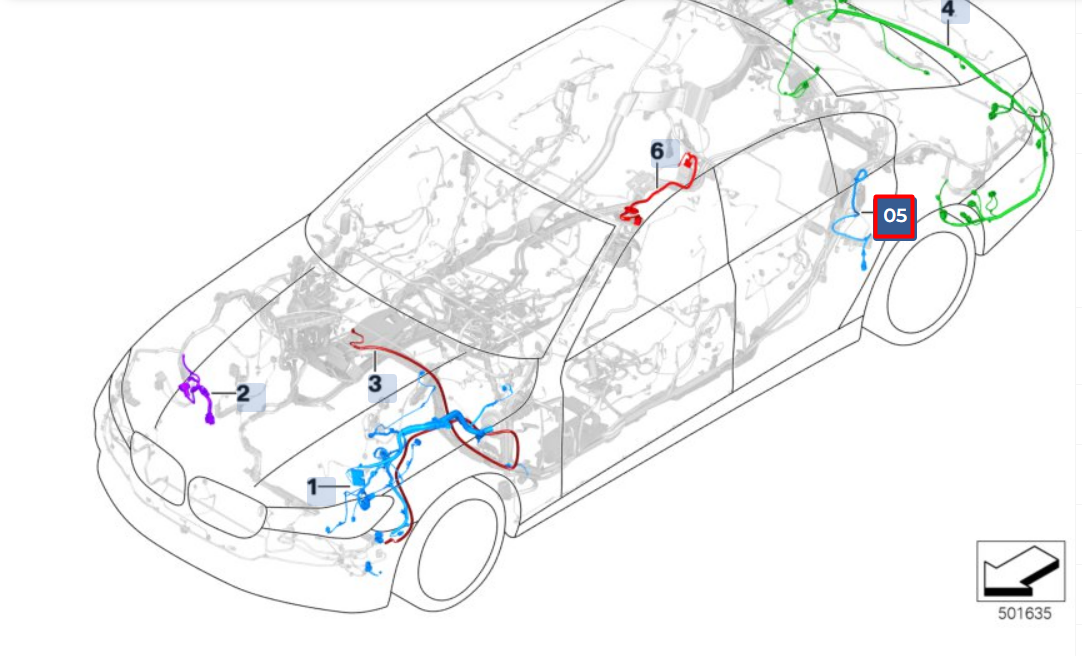 new bmw 5 g30 parking brake electric harness 61129890988 original