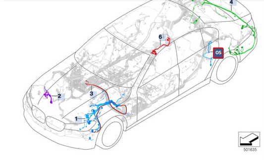 new bmw 5 g30 parking brake electric harness 61129890988 original