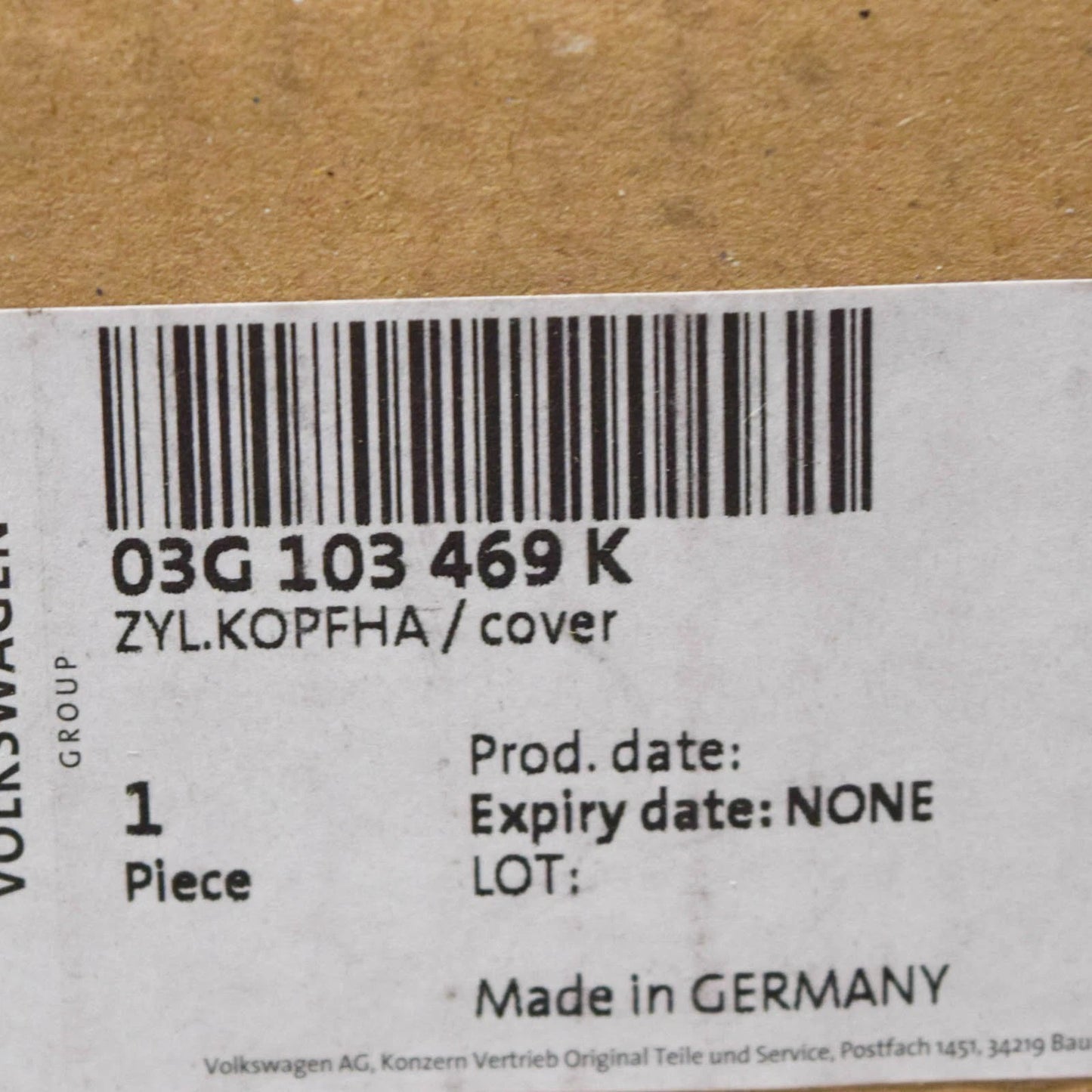 NEW AUDI A4 B7 CYLINDER HEAD VALVE COVER 03G103469K ORIGINAL