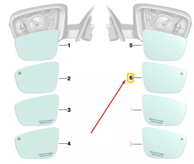 NEW BMW 3 G20 FRONT RIGHT DOOR MIRROR GLASS USA 51169492762 9492762 ORIGINAL