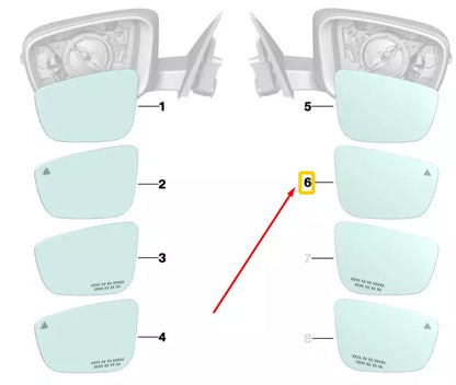 NEW BMW 3 G20 FRONT RIGHT DOOR MIRROR GLASS USA 51169492762 9492762 ORIGINAL