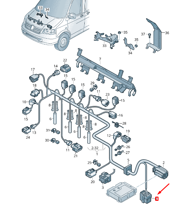 new vw transporter vi t6 flat contact housing 10 pin 4f0937733b original