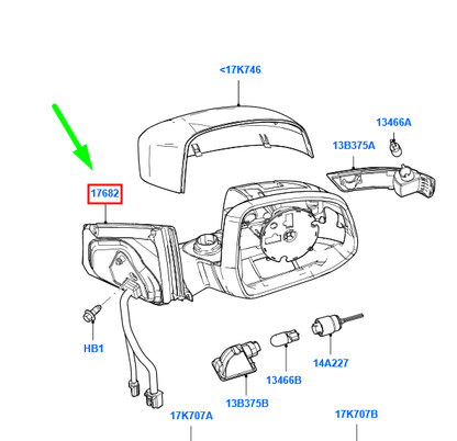 new ford mondeo mk4 front left side wing mirror 1777032 bs71-17683-wc original