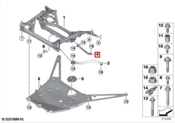 NEW BMW 4 COUPE M G82 FRONT AXLE LEFT WISHBONE CONTROL ARM 31108095665 ORIGINAL