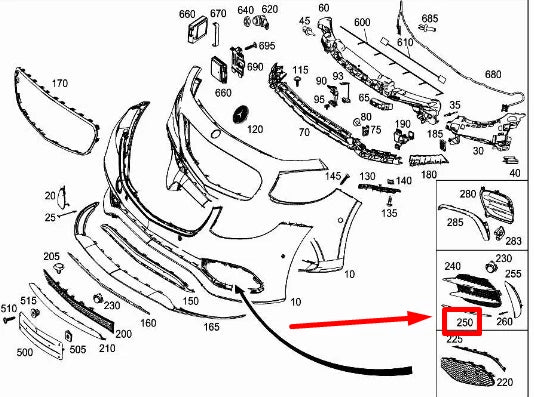 NEW MERCEDES-BENZ E W213 FRONT LEFT BUMPER GRILLE TRIM A2138858001 ORIGINAL