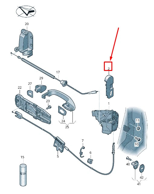 NEW VW SHARAN 7N REAR LEFT DOOR LOCK COVER 7N0839349A